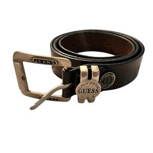 Vintage Mens Belt Leather Size L/XL? Dark Brown Harley Davidson